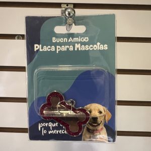 Placa para Mascotas Personalizada Buen Amigo – Rosado Fucsia