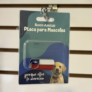 Placa para Mascotas Personalizada Buen Amigo – Bandera de Chile