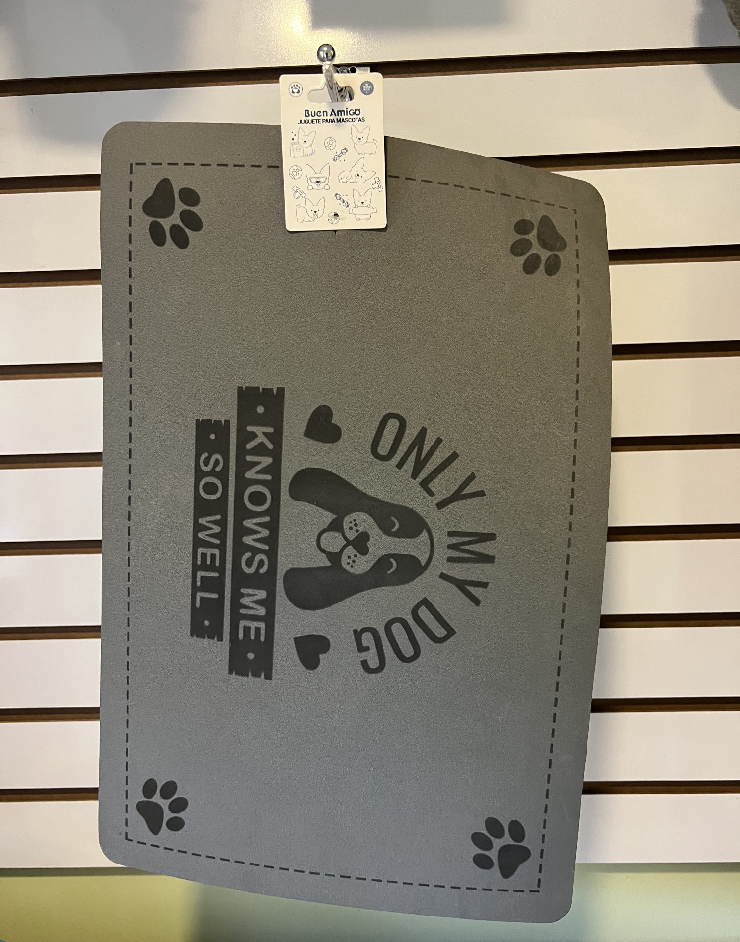 Individual impermeable para mascotas – Comida y agua Color Gris